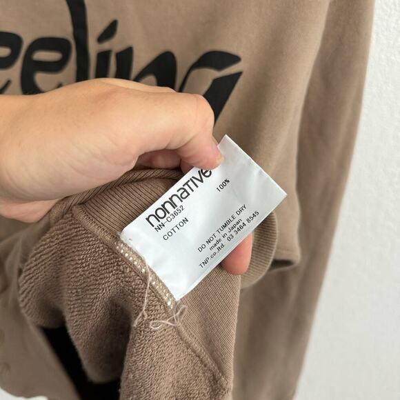 Nonnative Dweller Overdyed "Feeling" Cotton Hoodie Sweatshirt Beige Medium - Picture 12 of 13